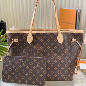 🍀Louis Vuitton Neverfull MM Monogram Beige